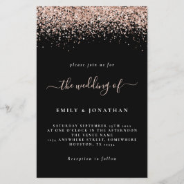 バジェットバラ金ゴールド結婚グリッターズブラック招待状