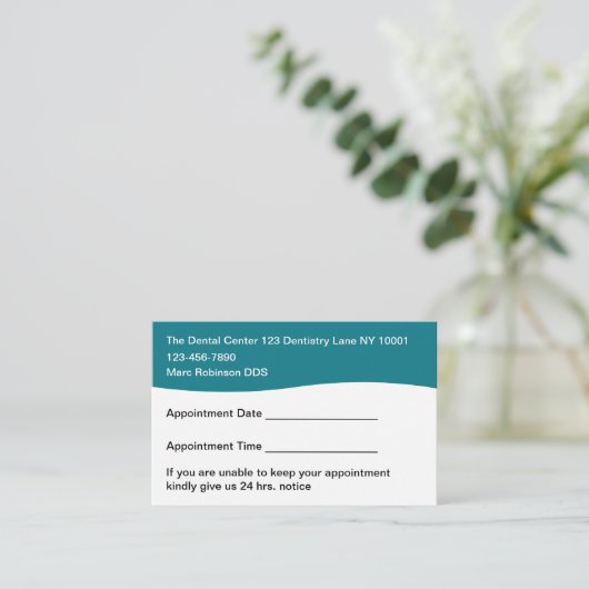 バジェットバルク医療アポイントメントカード歯科 名刺 (スタンド正面)