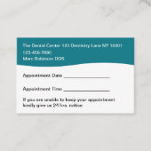 バジェットバルク医療アポイントメントカード歯科 名刺 (正面)