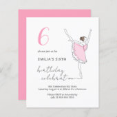 バジェットバレリナかわいらしピンクアニエージ子供の誕生日 (正面/裏面)