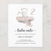 バジェットバレリナツチュキュート2nd誕生日招待状 (正面)