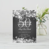バジェットバースデーパーティーシルバーラエレガントイト 招待状 (スタンド正面)