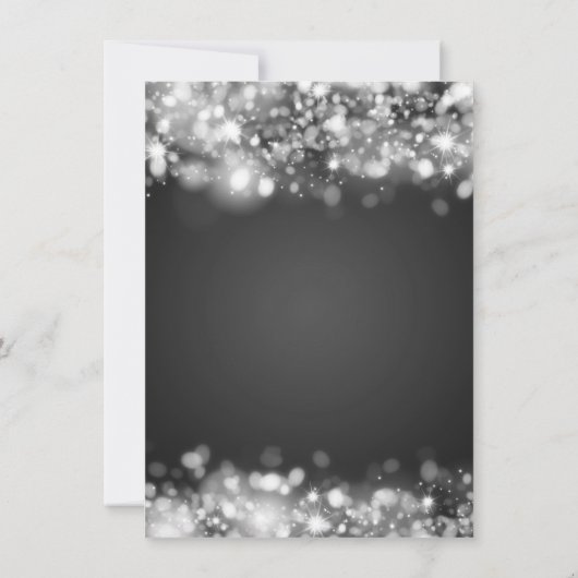 バジェットバースデーパーティーシルバーラエレガントイト 招待状 (裏面)