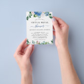 バジェットバーチャルブライダルシャワーユーカリプトゥスブルーピンク チラシ (手)