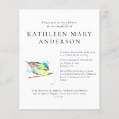 バジェットバードお祝いの生活招待状 (正面)