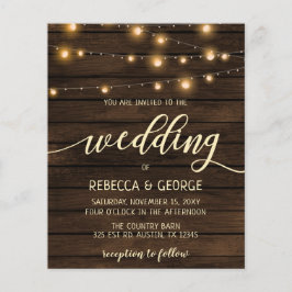 バジェットバーンウッドストリングライト結婚式招待状