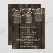 バジェットバーンウッドメイソンジャース結婚式招待状 (正面/裏面)