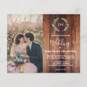 バジェットバーンウッドモノグラム写真結婚式招待状 (正面)