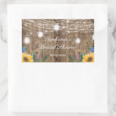 バジェットバーンウッド&サンフラワーブライダルシャワークラス 長方形シール (バッグ)