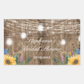 バジェットバーンウッド&サンフラワーブライダルシャワークラス 長方形シール (正面)