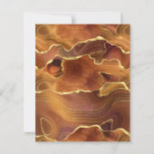 バジェットバーンオレンジアゲート金ゴールド結婚式招待状 (裏面)