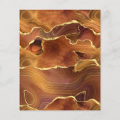 バジェットバーンオレンジアゲート金ゴールド結婚式招待状 (裏面)