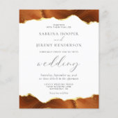 バジェットバーンオレンジアゲート金ゴールド結婚式招待状 (正面)