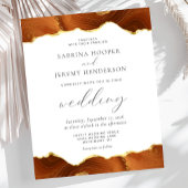 バジェットバーンオレンジアゲート金ゴールド結婚式招待状