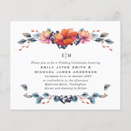 バジェットバーンオレンジグリーン結婚式招待状