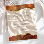 バジェットバーンドオレンジ金ゴールドアゲートアイボリーシルク結婚ス