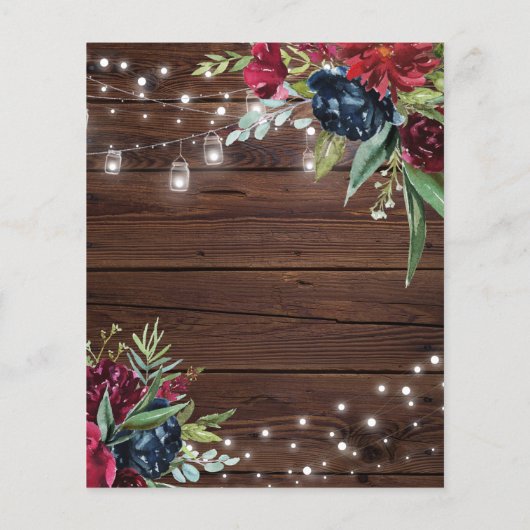 バジェットバ素朴ルガンディブライダルシャワー招待状 (裏面)