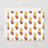 バジェットパイナップルフローラブライダルシャワー招待 (裏面)