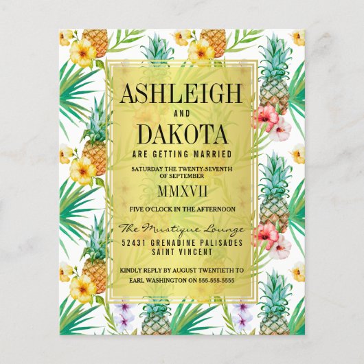バジェットパイナップル&ハイビスカスデスティネーションウェディング (正面)