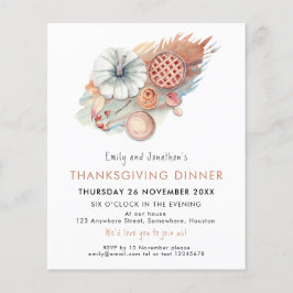 バジェットパイパンプキンサンクスギビングのディナーの招待