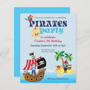 バジェットパイレーツ子供の誕生日パーティの招待状