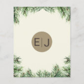 バジェットパインコーンウィンターブライダルシャワー招待 (裏面)