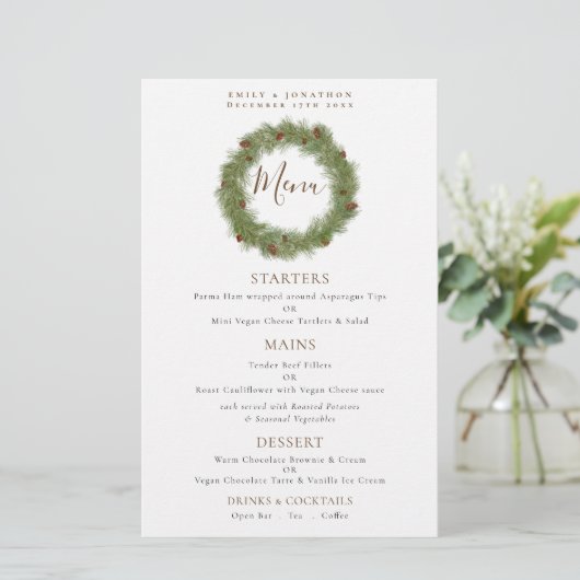 バジェットパインコーンリース結婚クリスマスメニュー (スタンド正面)