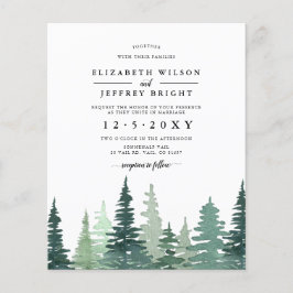バジェットパインフォレスト冬の結婚式招待状