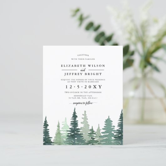 バジェットパインフォレスト冬の結婚式招待状 (スタンド正面)