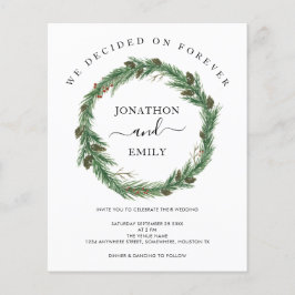 バジェットパインリースクリスマス結婚式招待状