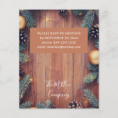 バジェットパイン&金ゴールドオーナメント素朴ホリデーパーティーF チラシ (裏面)