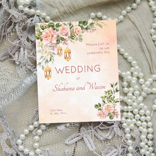 バジェットパステルクリームバラモロッコランタンウェディング