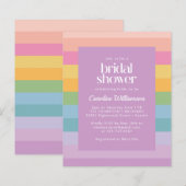 バジェットパステルストライプレインボーパープルブライダルシャワー (正面/裏面)