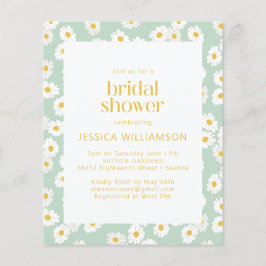 バジェットパステルセージグリーンデイジーブライダルシャワー
