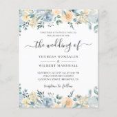 バジェットパステルダスティブルー結婚式招待状 (正面)