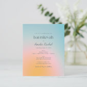 バジェットパステルブルーグラデーションバルミツワー招待状 (スタンド正面)