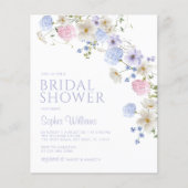 バジェットパステルワイルドフラワーブライダルシャワー招待 (正面)