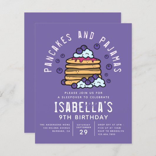 バジェットパンケーズアンドパジャマススレポバー招待状 (正面/裏面)