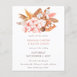 バジェットパンパスオーランズ赤面結婚式招待状