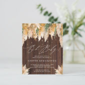 バジェットパンパスグラスウッドベビーシャワー招待状 (スタンド正面)