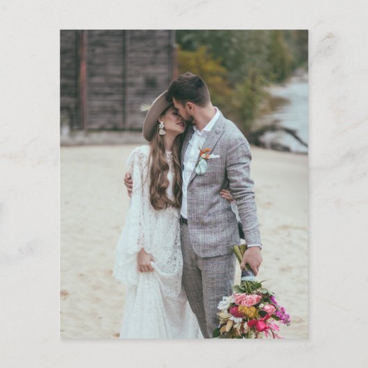 バジェットパンパスグラスオーバーレイ結婚フォト感謝していズ (裏面)