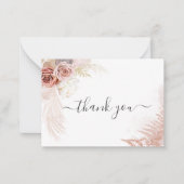 バジェットパンパスグラステラコッタ結婚の感謝の気持ち ノートカード (正面)