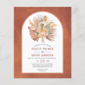 バジェットパンパスグラステラコッタ結婚式招待状 (正面)