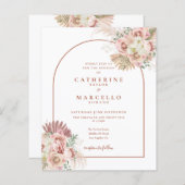 バジェットパンパスグラステラコッタ結婚式招待状 (正面/裏面)