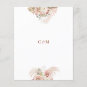 バジェットパンパスグラステラコッタ結婚式招待状 (裏面)