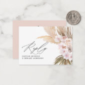 バジェットパンパスグラスナチュラルピンクの結婚式RSVP ノートカード (正面/裏面インサイチュ)