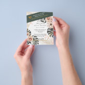 バジェットパンパスグラスピーチタン結婚式招待状 チラシ (手)