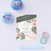 バジェットパンパスグラスピーチタン結婚式招待状 チラシ (シングル)