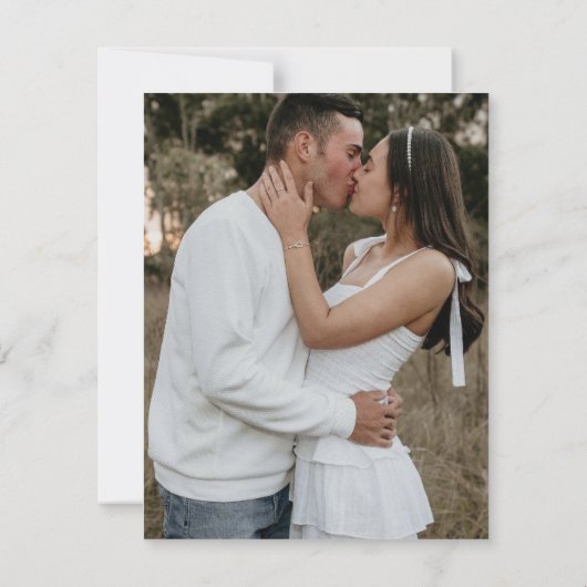 バジェットパンパスグラスフォトブライダルシャワー招待状 (裏面)