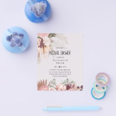 バジェットパンパスグラスフォトブライダルシャワー招待状 チラシ (シングル)